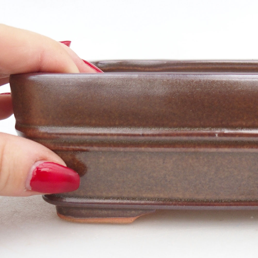 Bonsaischale aus Keramik 17 x 12 x 5,5 cm, braun