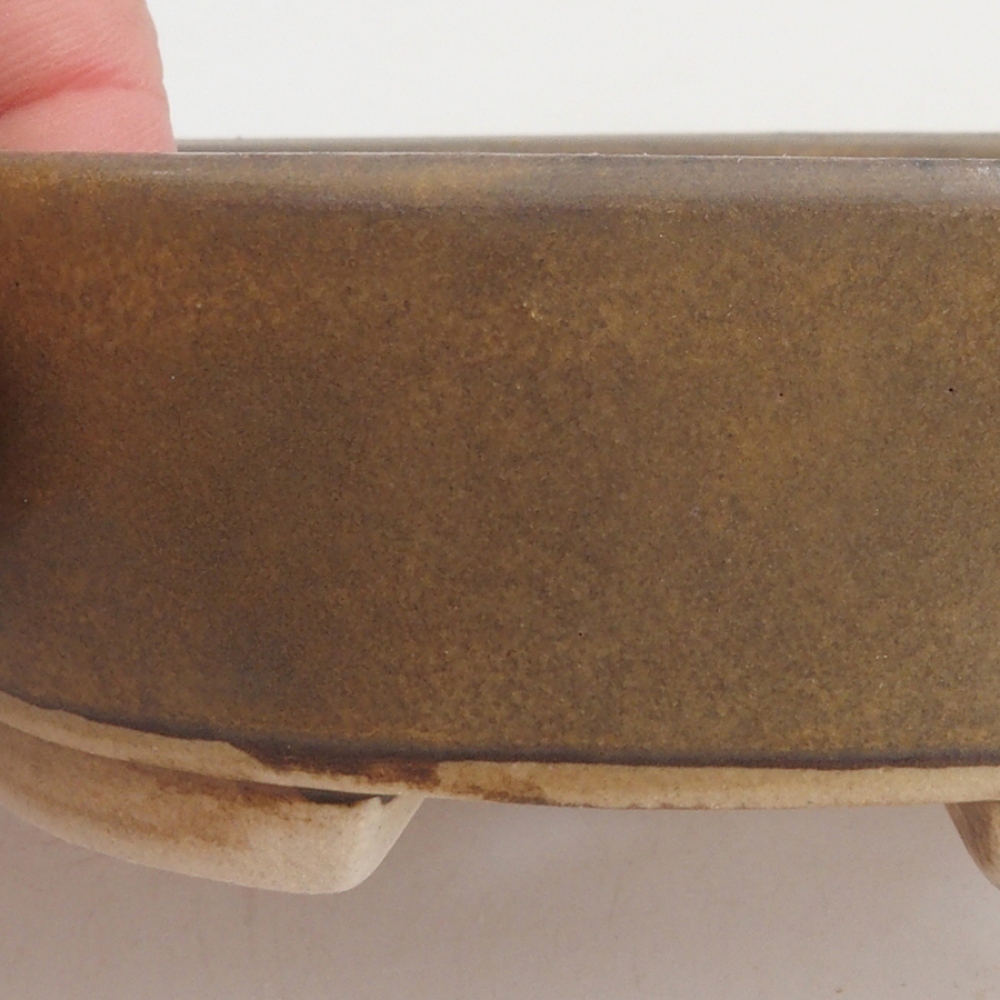 Bonsaischale aus Keramik 9,5 x 8 x 3 cm, Farbe braun