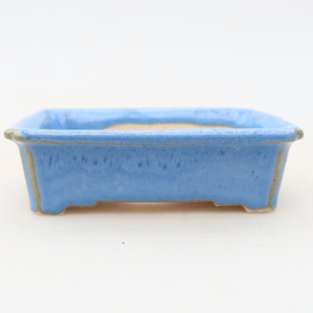 Keramik-Bonsai-Schale, 7 × 5 × 2 cm, Farbe: Blau