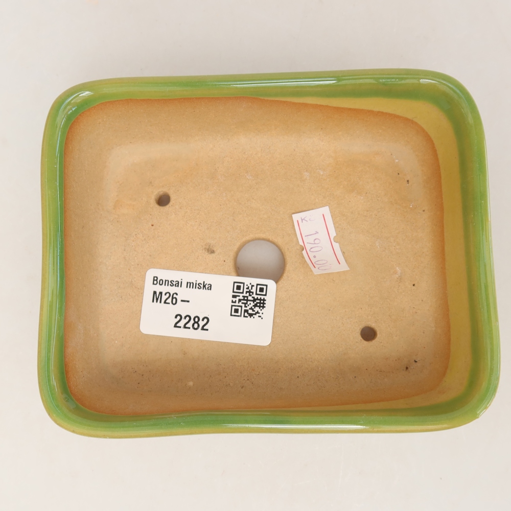 Keramik-Bonsai-Schale 12,5 x 9,5 x 4 cm, Farbe: grün