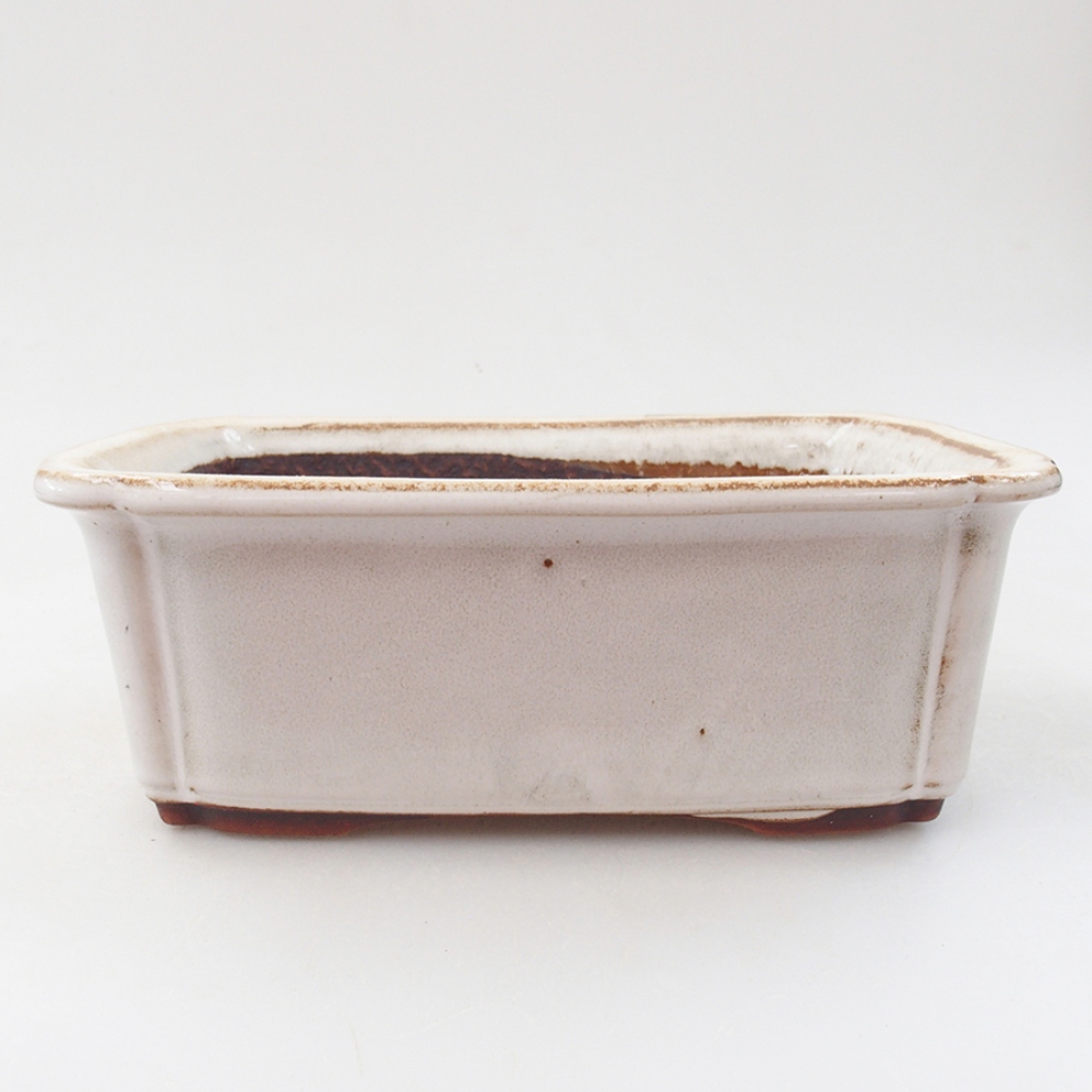 Keramik-Bonsaischale 17 x 13 x 6 cm, Farbe Weiß