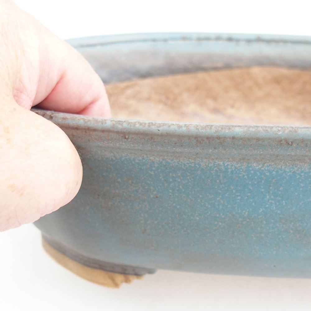 Bonsaischale aus Keramik 25 x 20,5 x 7 cm, Farbe blau