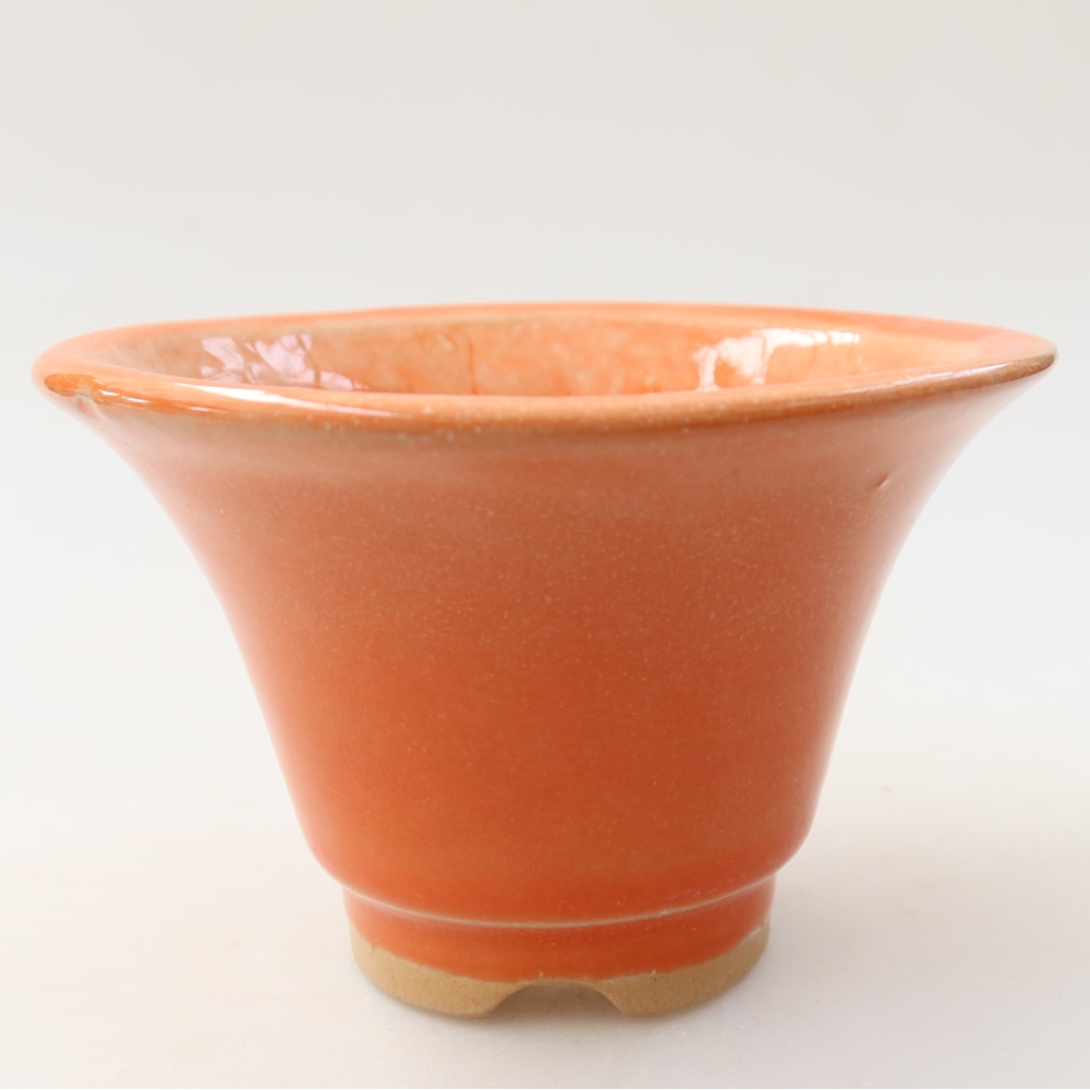 Keramik-Bonsai-Schale, 10,5 x 10,5 x 7 cm, Farbe: Orange