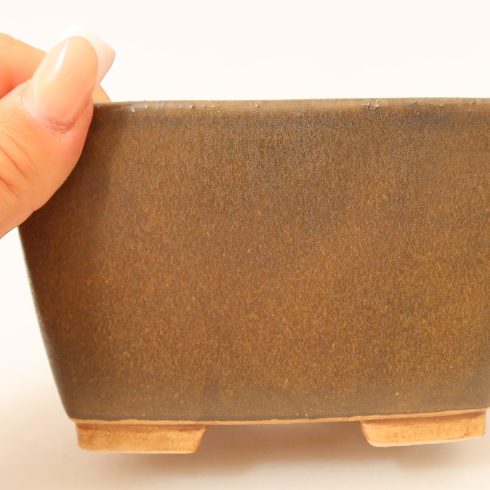 Bonsaischale aus Keramik 13 x 13 x 8 cm, braun
