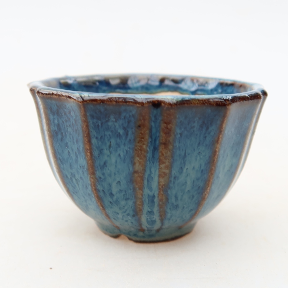 Keramik-Bonsai-Schale 5,5 x 5,5 x 3,5 cm, Farbe: Blau