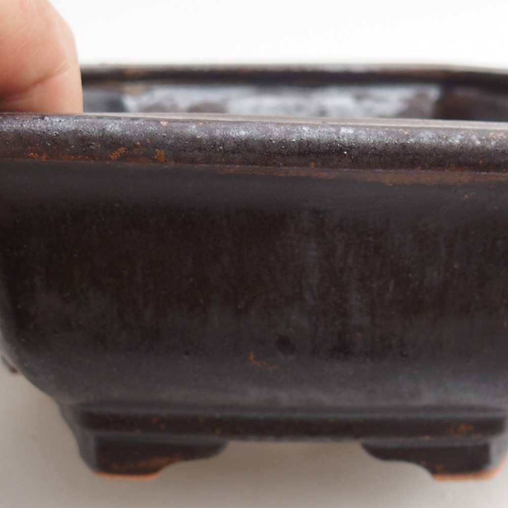 Bonsaischale aus Keramik 23 x 21 x 7,5 cm, metallfarben