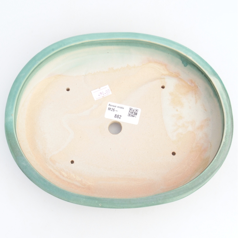 Bonsaischale aus Keramik 24,5 x 20 x 4 cm, grün