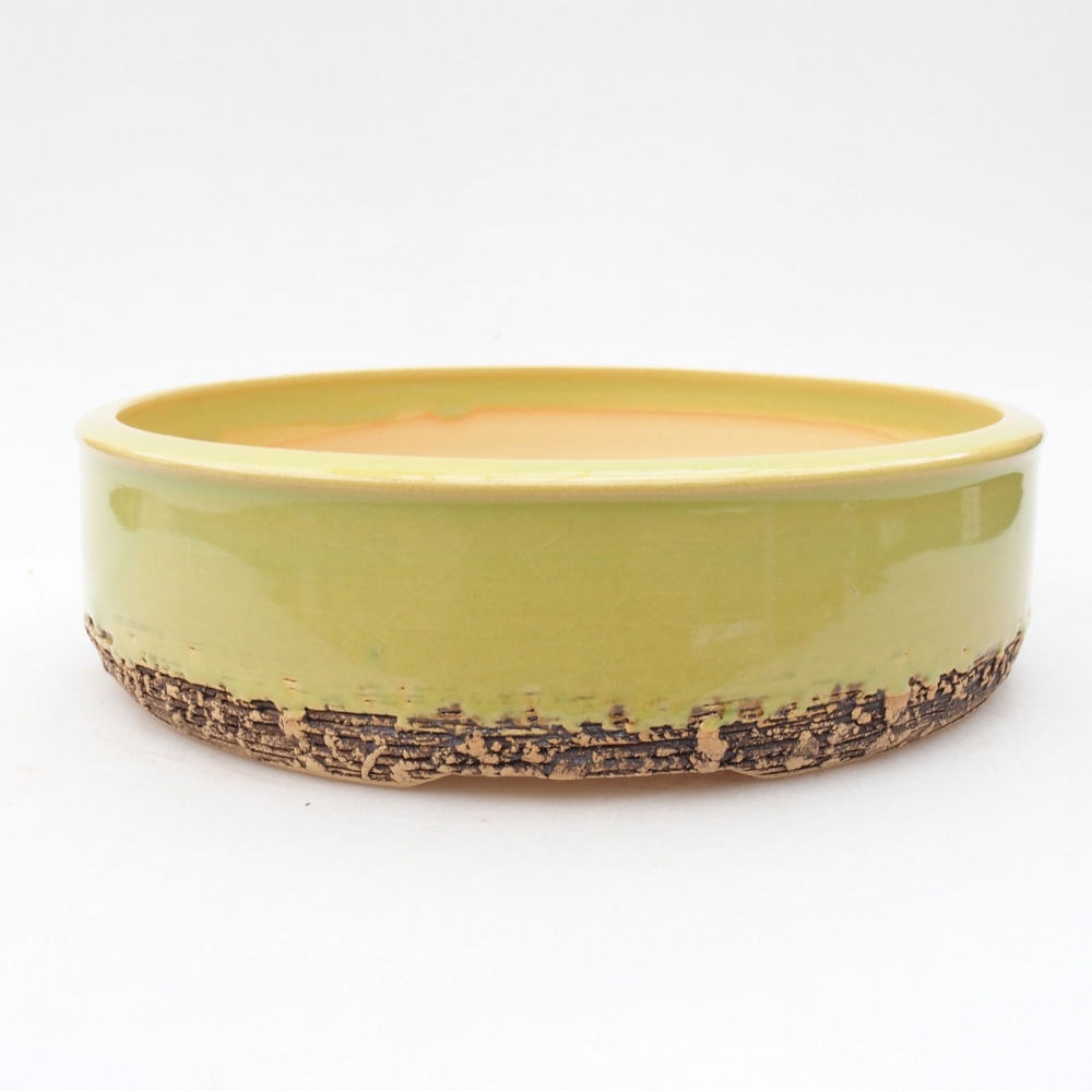 Keramik-Bonsaischale 20,5 x 20,5 x 5,5 cm, Farbe grün