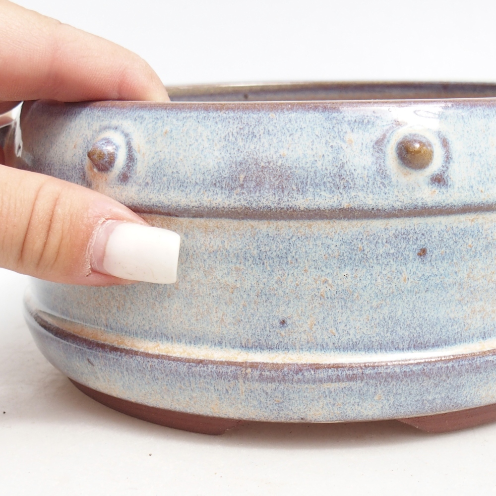 Bonsaischale aus Keramik 16 x 16 x 7,5 cm, Farbe blau