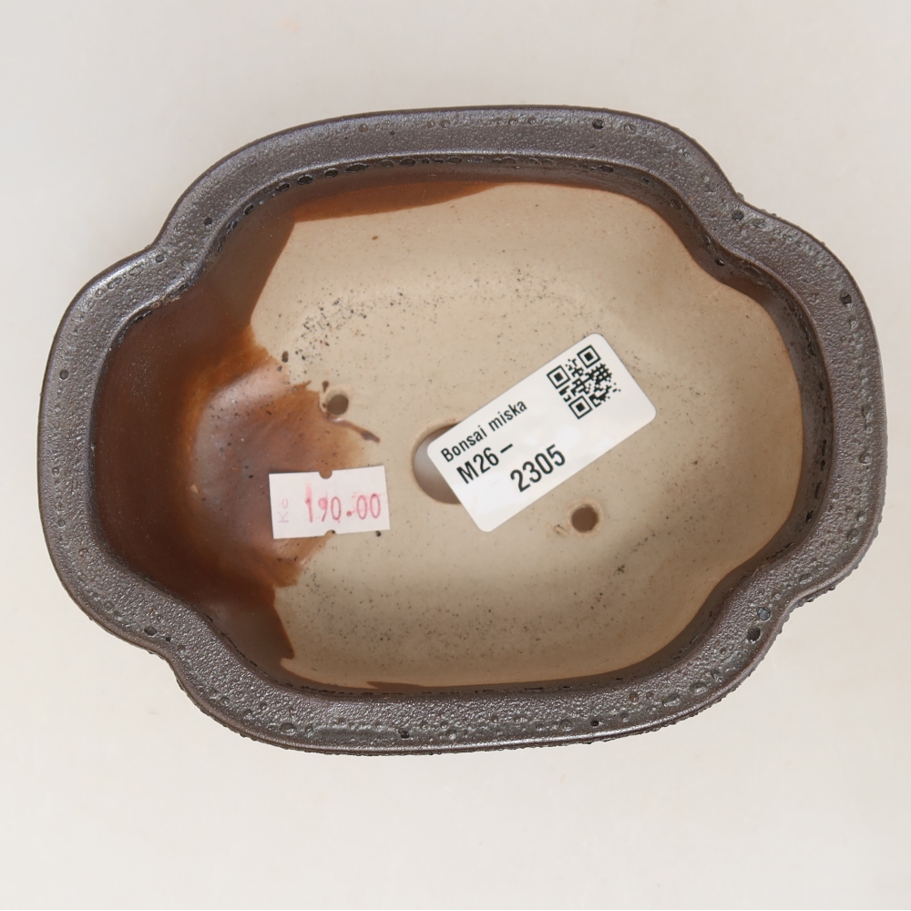 Keramik-Bonsai-Schale 13,5 x 10,5 x 5 cm, metallfarben