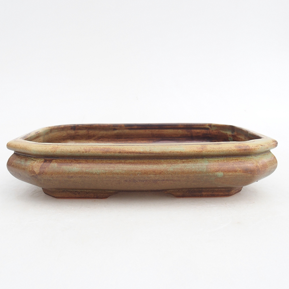 Bonsaischale aus Keramik 19 x 14 x 4 cm, Farbe grün