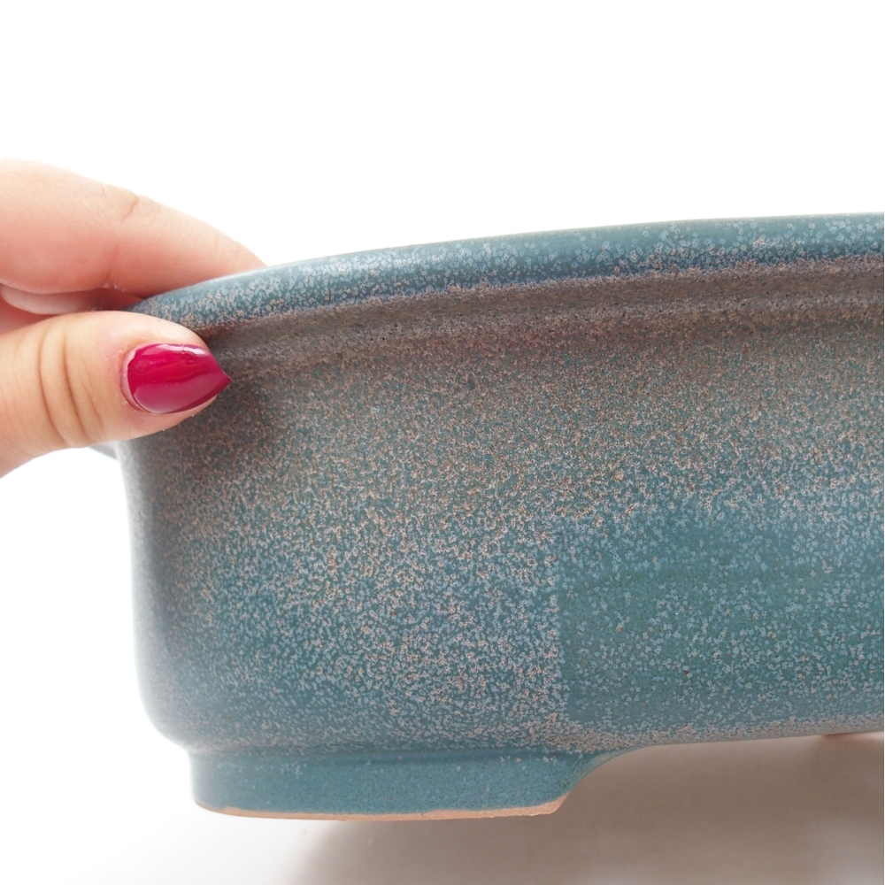 Keramik-Bonsaischale 26 x 22 x 8 cm, Farbe blau