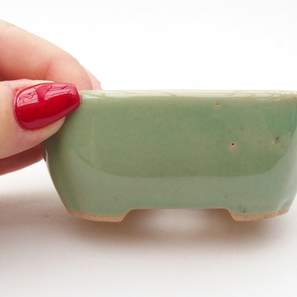 Bonsaischale aus Keramik 8,5 x 7 x 3,5 cm, grün