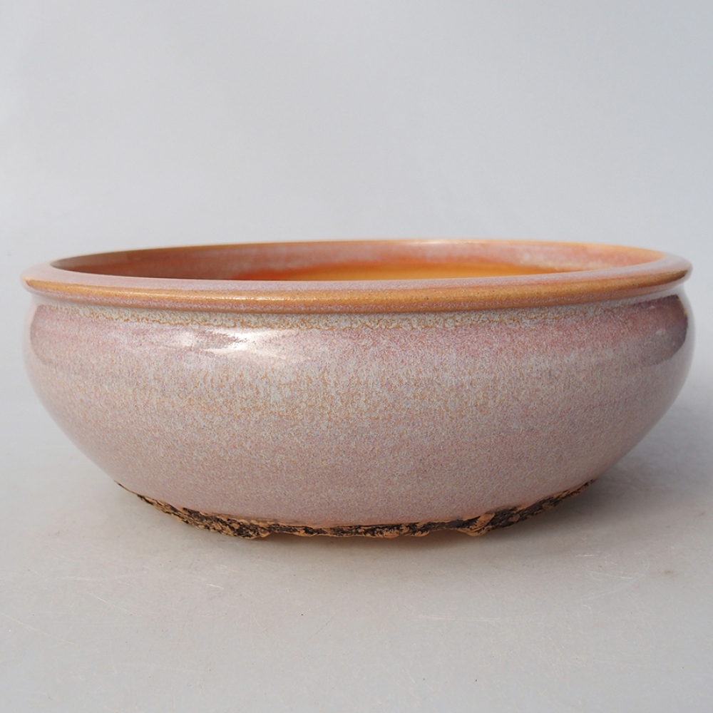Keramik-Bonsaischale 18,5 x 18,5 x 6,5 cm, Farbe rosa