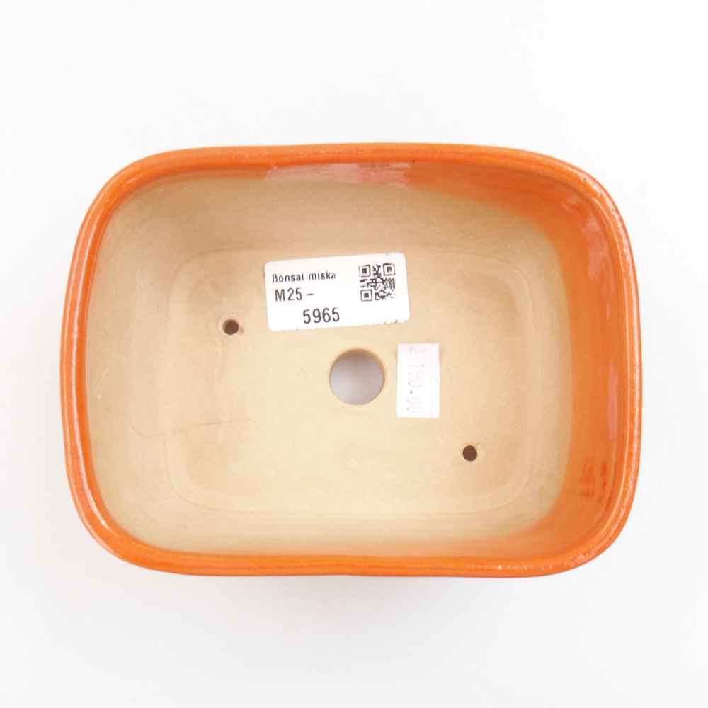 Keramik-Bonsaischale 13,5 x 10 x 6 cm, Farbe orange