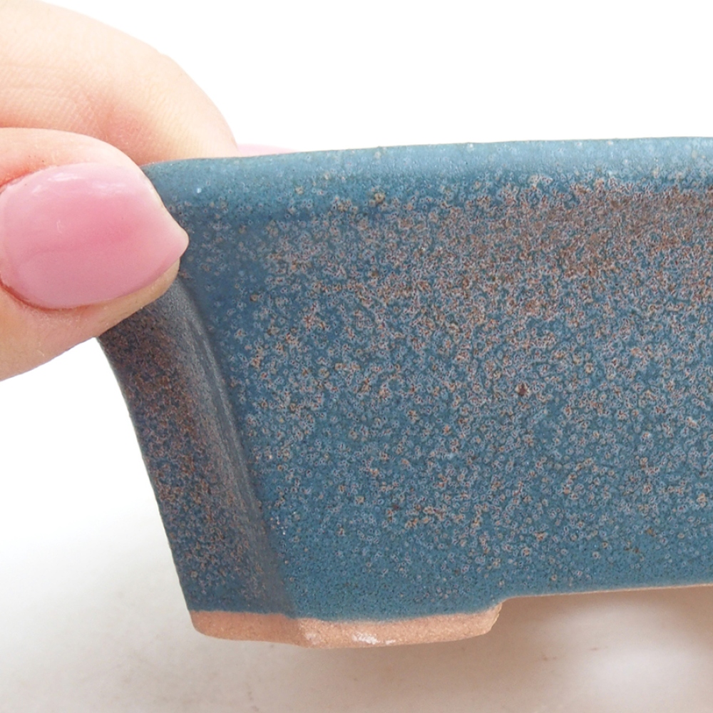 Keramik-Bonsaischale 13 x 10,5 x 4 cm, Farbe blau