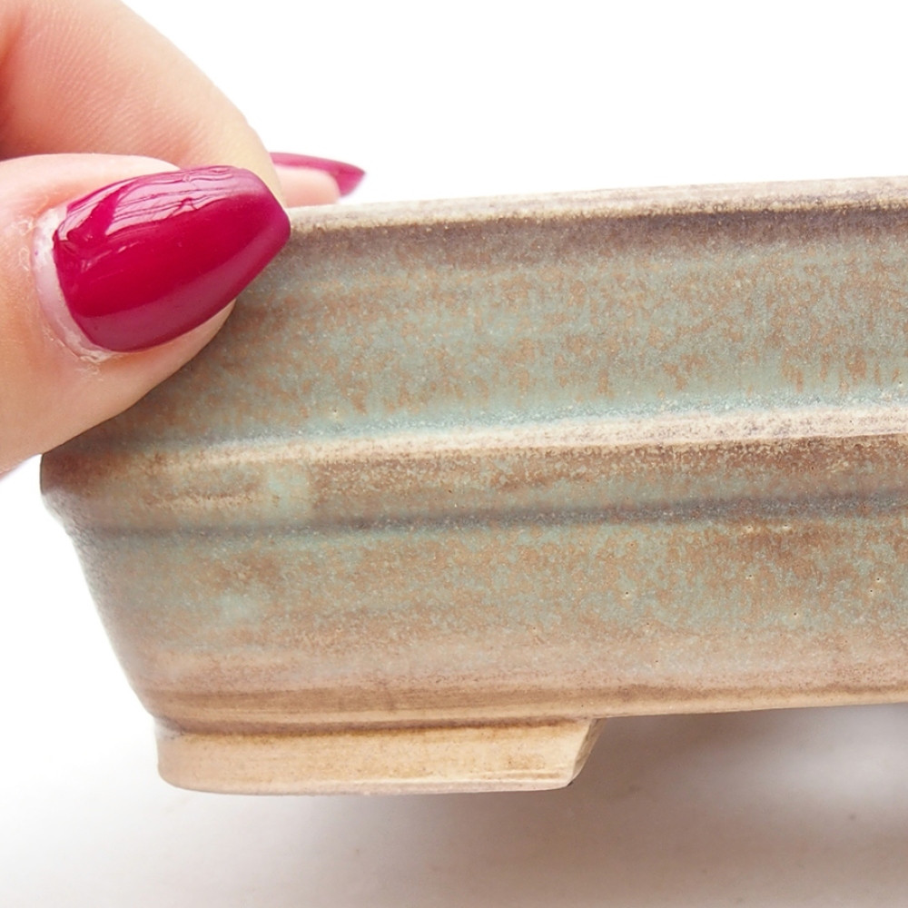 Bonsaischale aus Keramik 14,5 x 11,5 x 4 cm, Farbe Grün