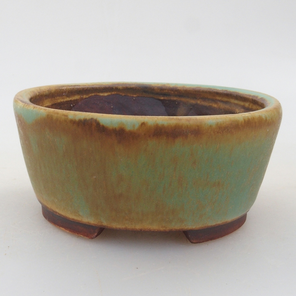 Bonsaischale aus Keramik 10,5 x 9 x 4 cm, Farbe Grün