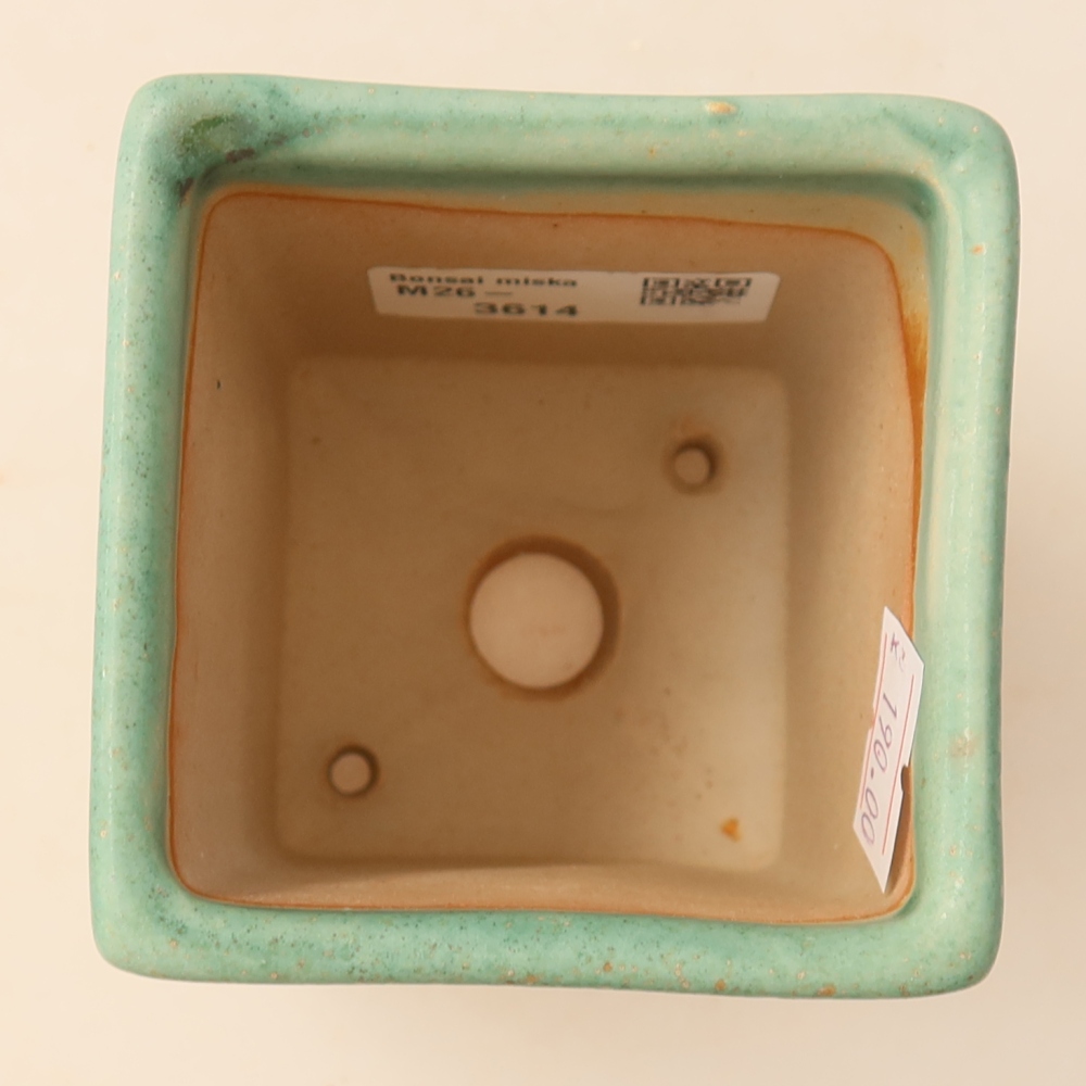 Keramik-Bonsai-Schale 7,5 x 7,5 x 10 cm, Farbe: grün