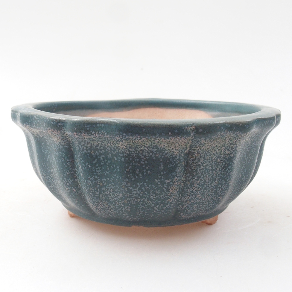 Keramik-Bonsaischale 11 x 11 x 5 cm, Farbe blau