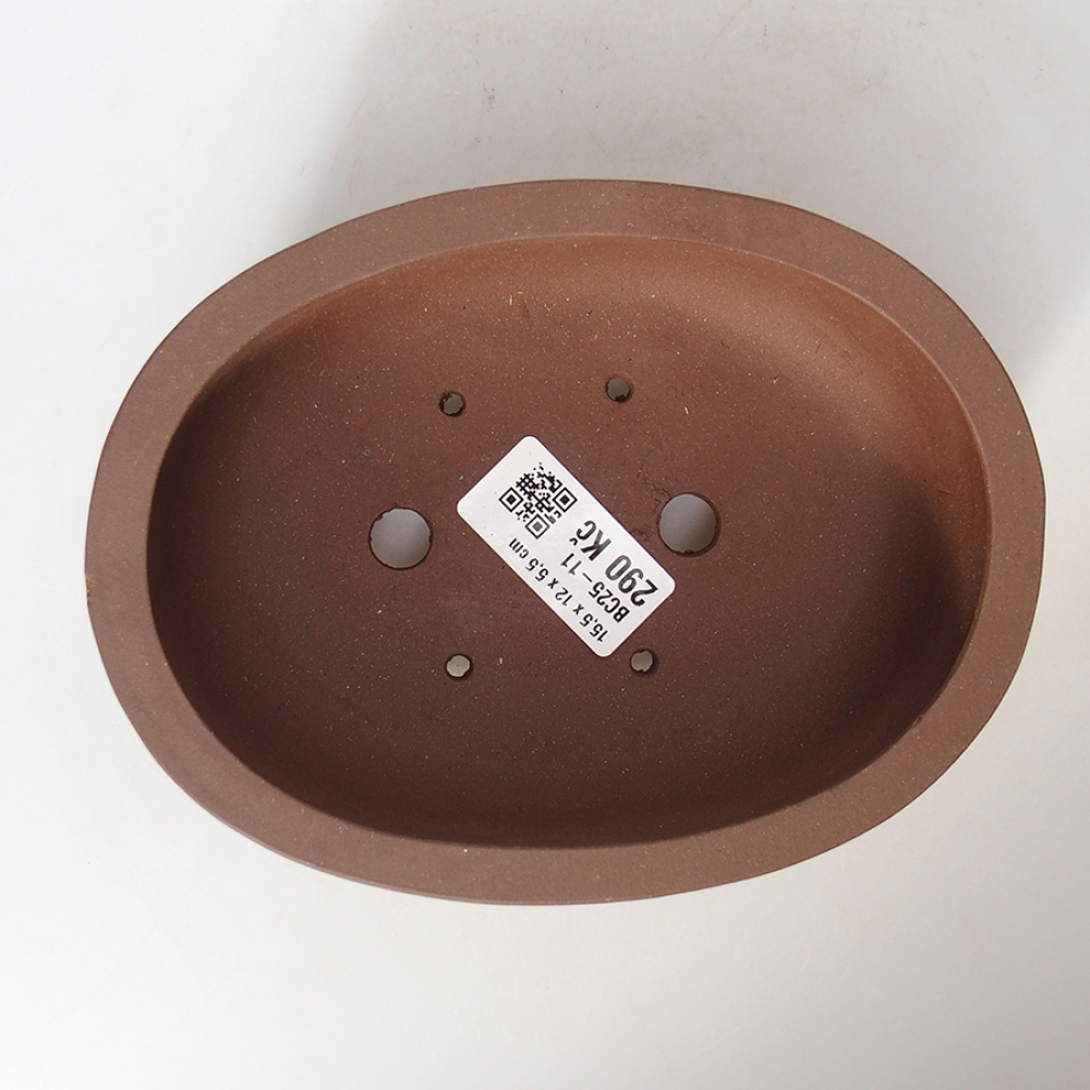 Keramik-Bonsaischale 15,5 x 12 x 5,5 cm, Farbe braun