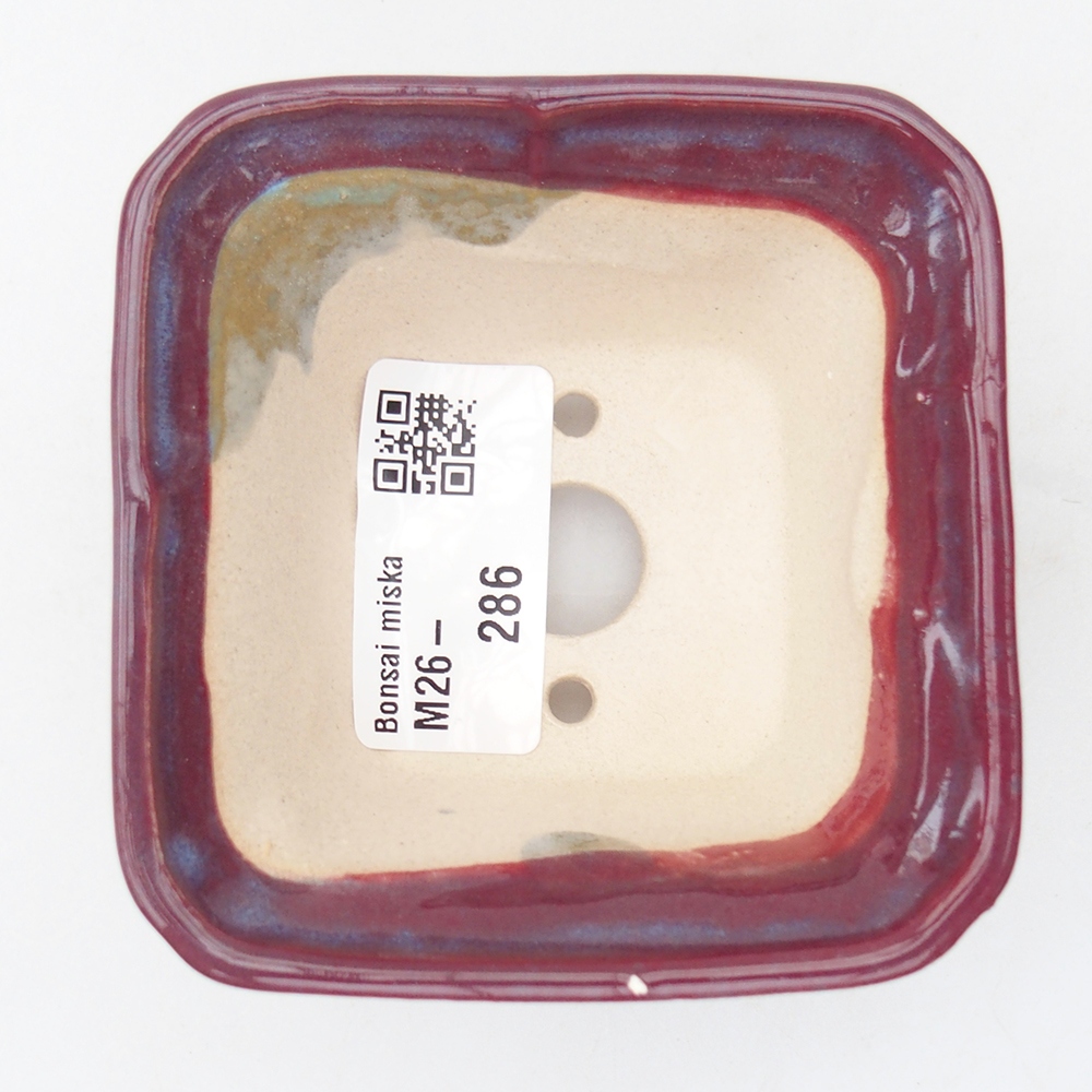 Mini-Bonsaischale 7,5 x 7,5 x 4,5 cm, bordeauxrot