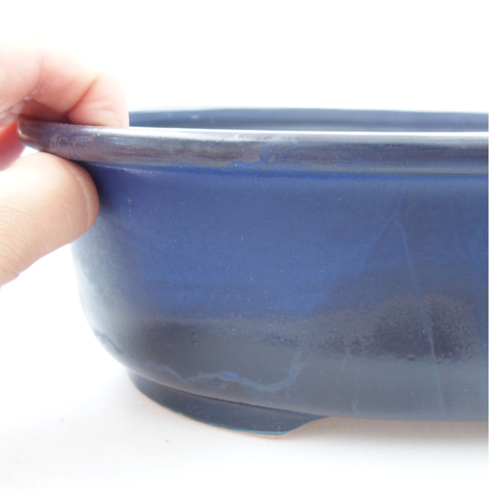 Keramik-Bonsaischale 23,5 x 19 x 8 cm, Farbe blau