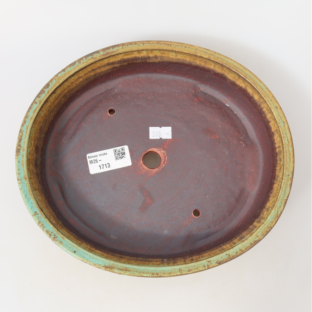 Bonsaischale aus Keramik 24 x 21 x 5 cm, grün