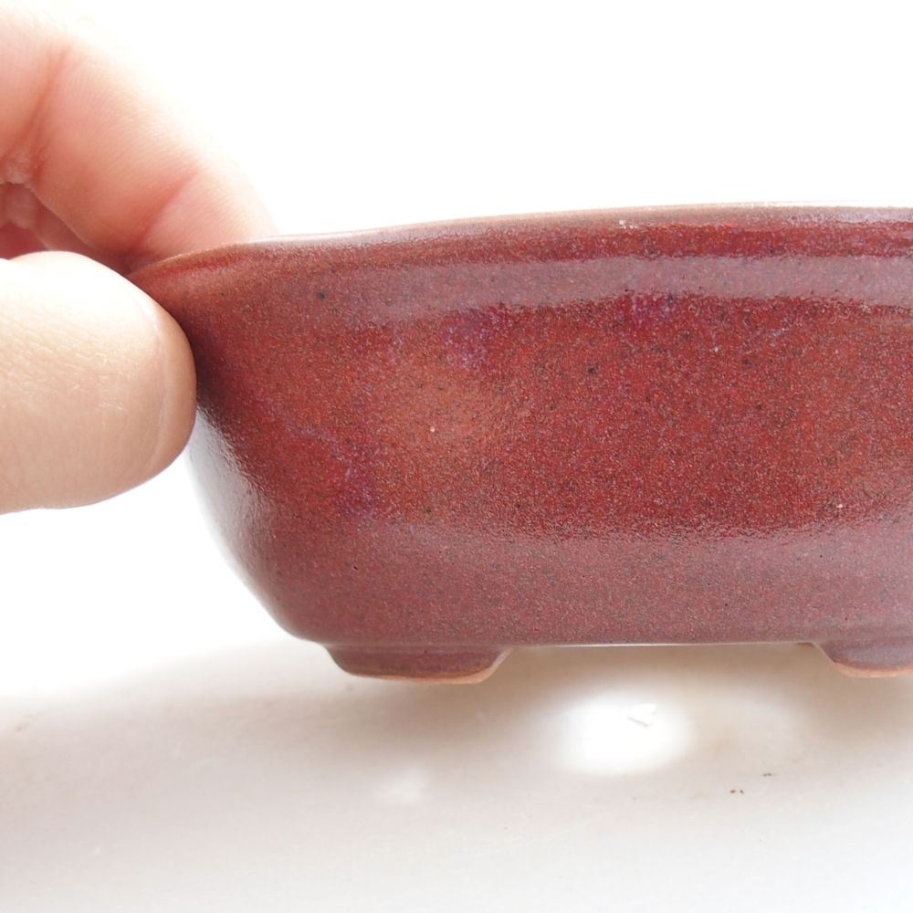 Keramik-Bonsaischale 11 x 9 x 4 cm, Farbe  Burgunder 