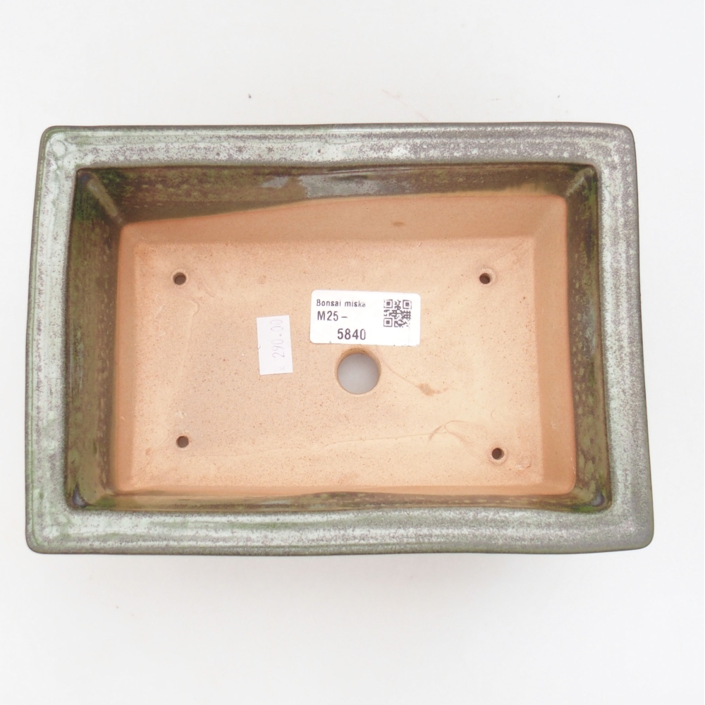 Keramik-Bonsaischale 19 x 13,5 x 7,5 cm, Farbe Grün