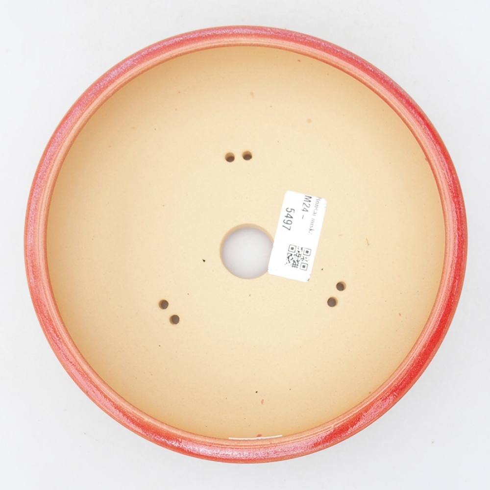 Keramik-Bonsaischale 18,5 x 18,5 x 5,5 cm, Farbe Rot