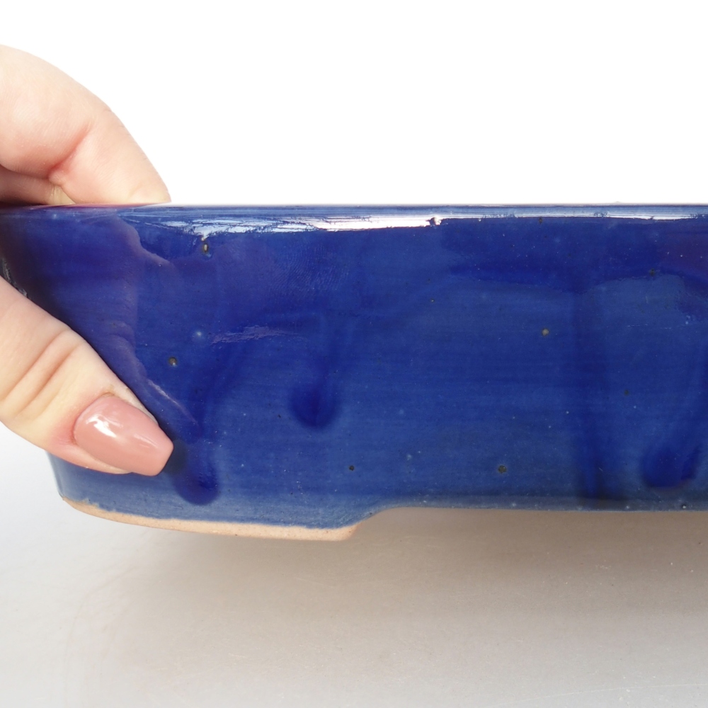 Bonsaischale aus Keramik 31,5 x 24 x 6 cm, Farbe blau