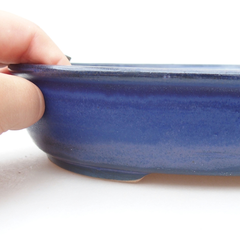 Keramik-Bonsaischale 22 x 17 x 5 cm, Farbe blau