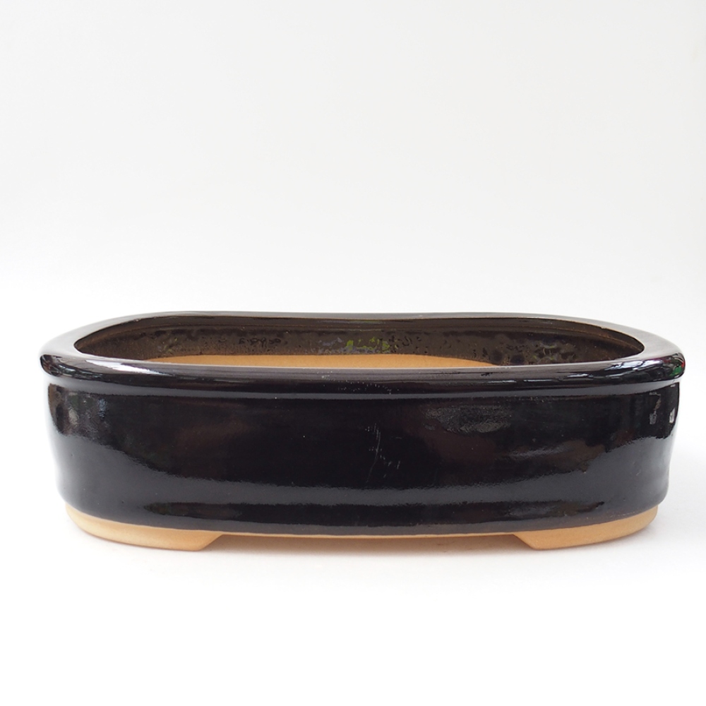Keramik-Bonsaischale 31,5 x 26 x 8 cm, Farbe Schwarz