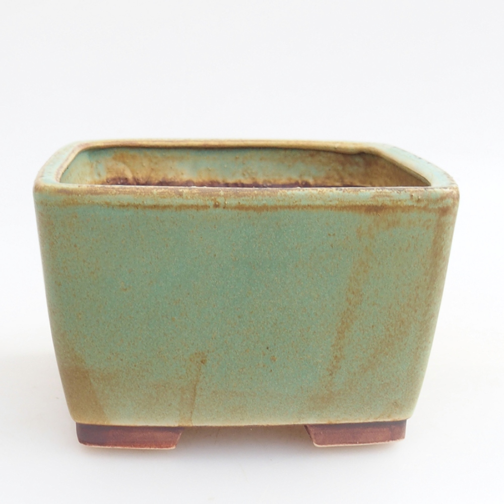Bonsaischale aus Keramik 12 x 12 x 8 cm,  Farbe Grün