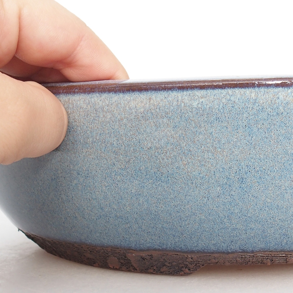 Bonsaischale aus Keramik 25,5 x 25,5 x 7 cm, Farbe blau