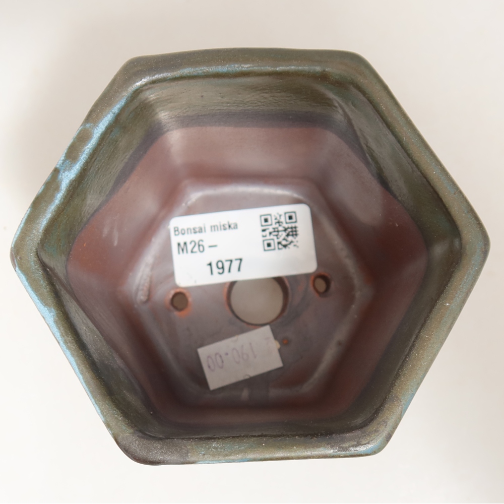 Keramik-Bonsai-Schale 9 x 8,5 x 8 cm, Farbe: braun-blau