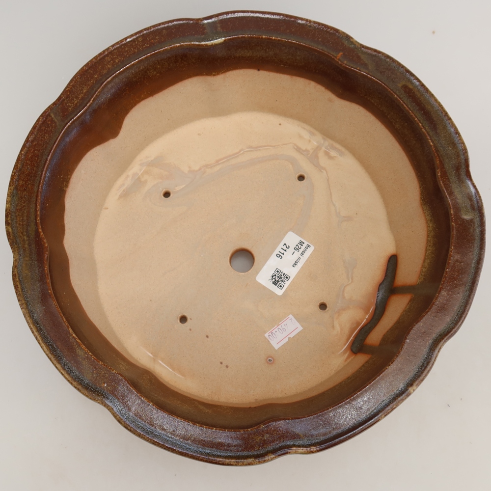 Bonsaischale aus Keramik 26 x 26 x 8 cm, braun