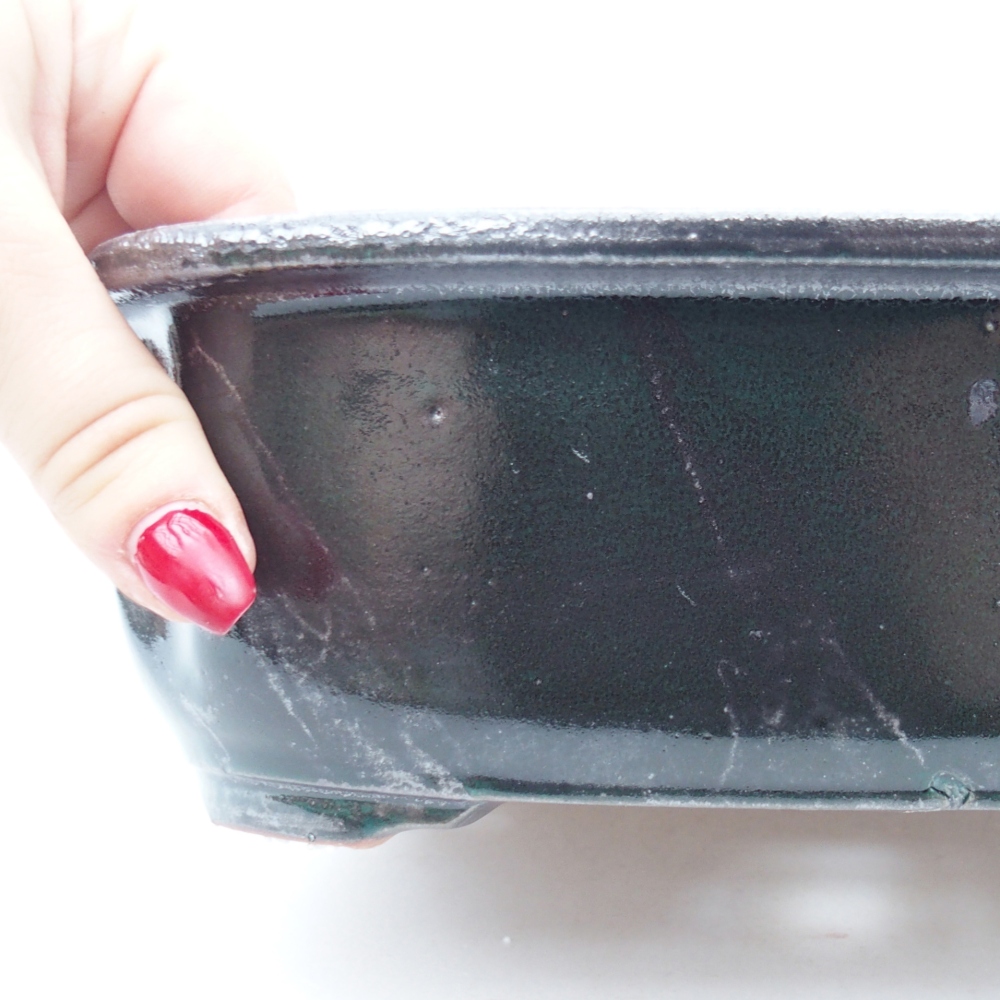 Bonsaischale aus Keramik 25 x 21 x 7,5 cm, grün