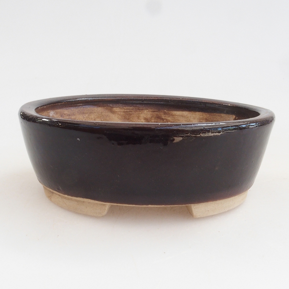 Bonsaischale aus Keramik 9,5 x 8 x 3 cm, Farbe braun