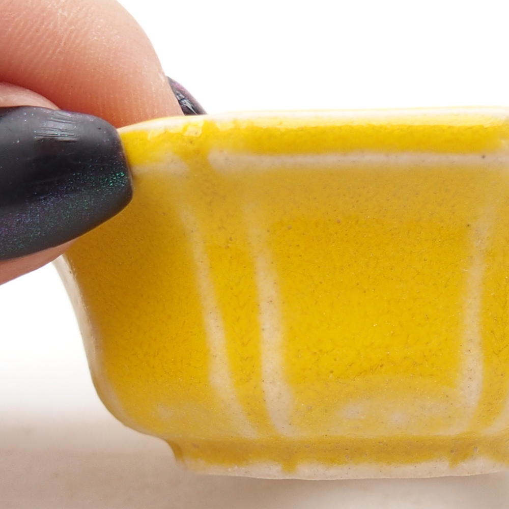 Mini-Bonsaischale 6 x 6 x 2,5 cm, gelb