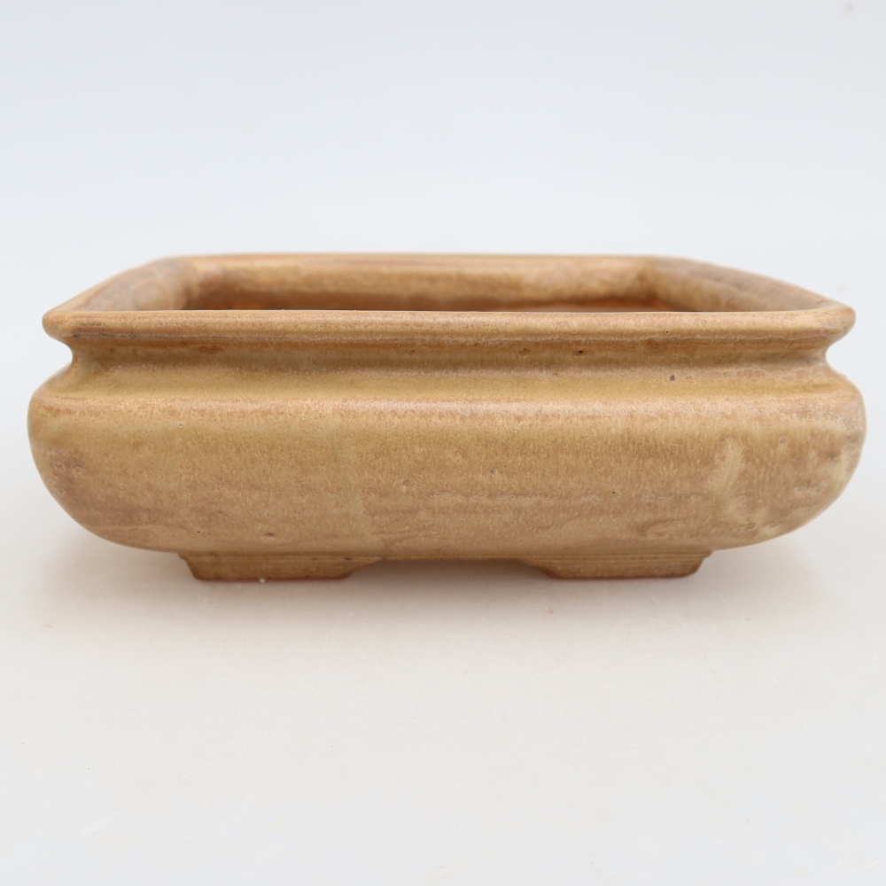Keramik-Bonsai-Schale, 15,5 x 15,5 x 6 cm, Farbe: Beige