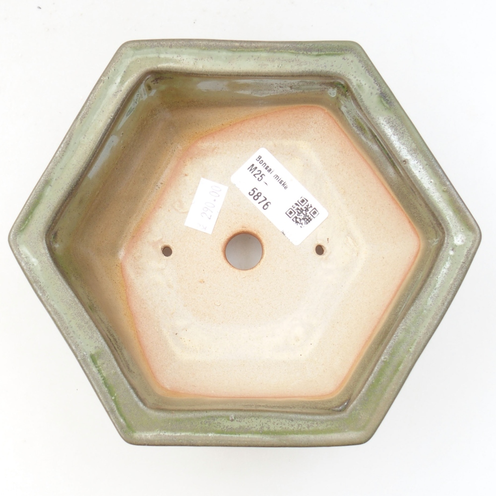 Keramik-Bonsaischale 17 x 15 x 6 cm, Farbe Grün