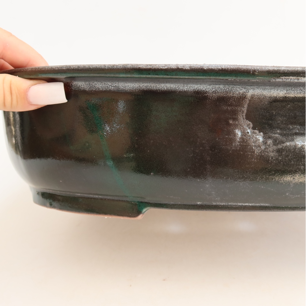 Keramik-Bonsai-Schale 36 x 28,5 x 8,5 cm, Farbe: grün