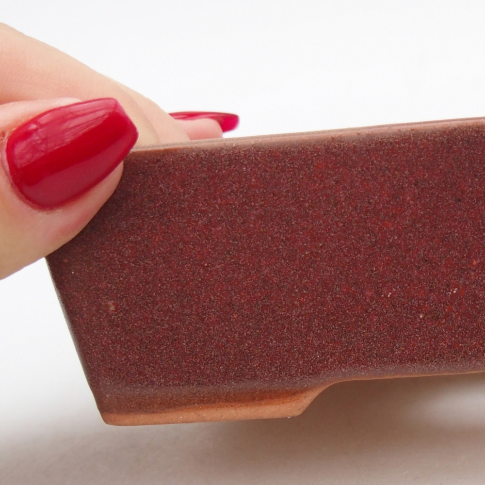 Bonsaischale aus Keramik 11,5 x 9,5 x 6 cm, Farbe burgunderrot