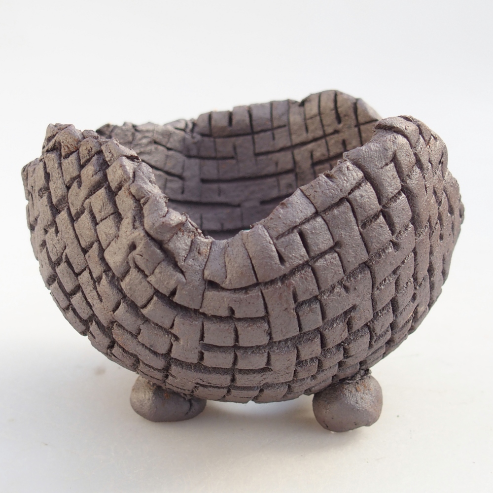 Keramikschale 10 x 10 x 7,5 cm , Metallic-Farbe