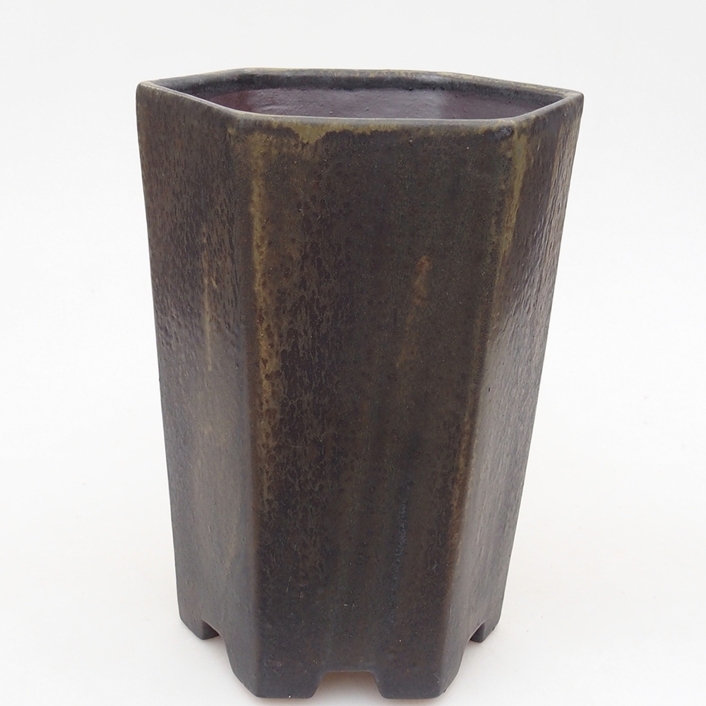 Bonsaischale aus Keramik 13 x 11,5 x 17 cm, grün-grau