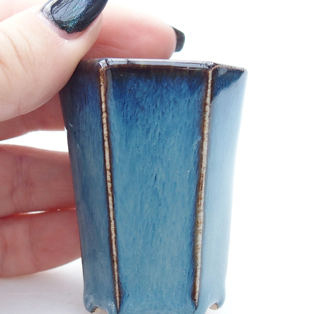 Mini-Bonsaischale 4 x 3,5 x 5,5 cm, Farbe blau