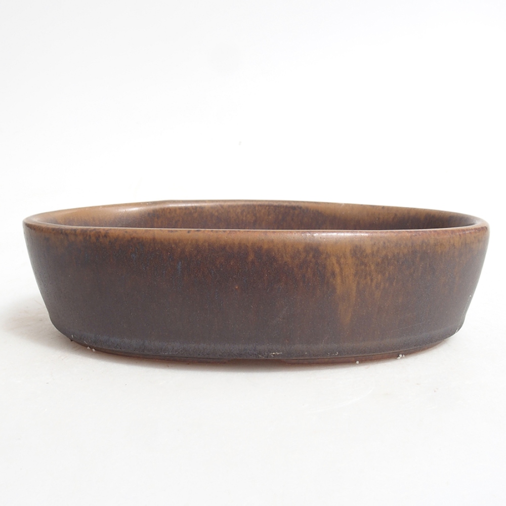 Keramik-Bonsaischale 16,5 x 11 x 4 cm, Farbe braun