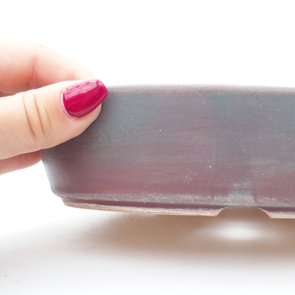 Keramik-Bonsaischale  18,5 x 13,5 x 4,5 cm, Farbe metallische